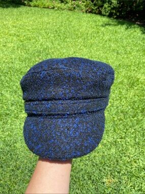 Aimee Lynn Navy & Black Textured Tweed Boucle Hat